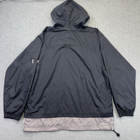 VTG Starter 1/4 Zip Windbreaker Jacket Mens Medium M Black Silver Y2K Pullover - Picture 5 of 7